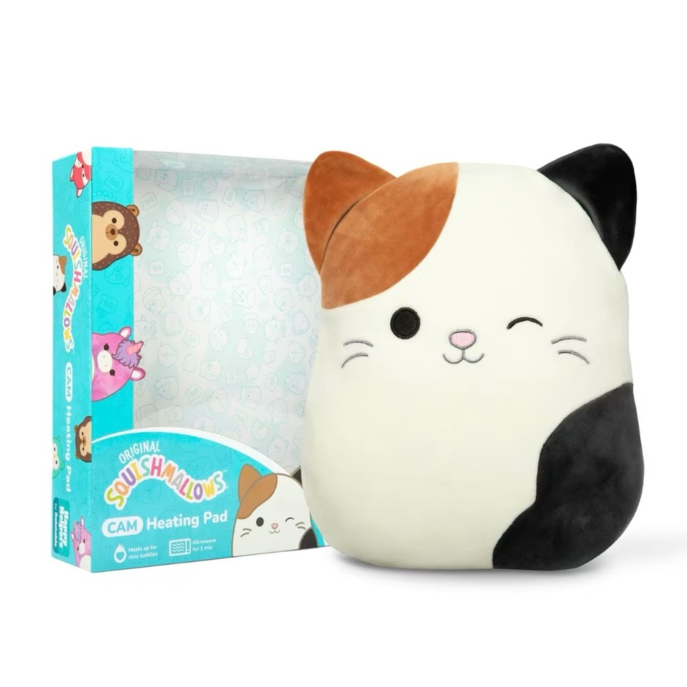 NWT Original Squishmallows Cam The Cat Heating Pad Plush Cozy Snuggle Lavender